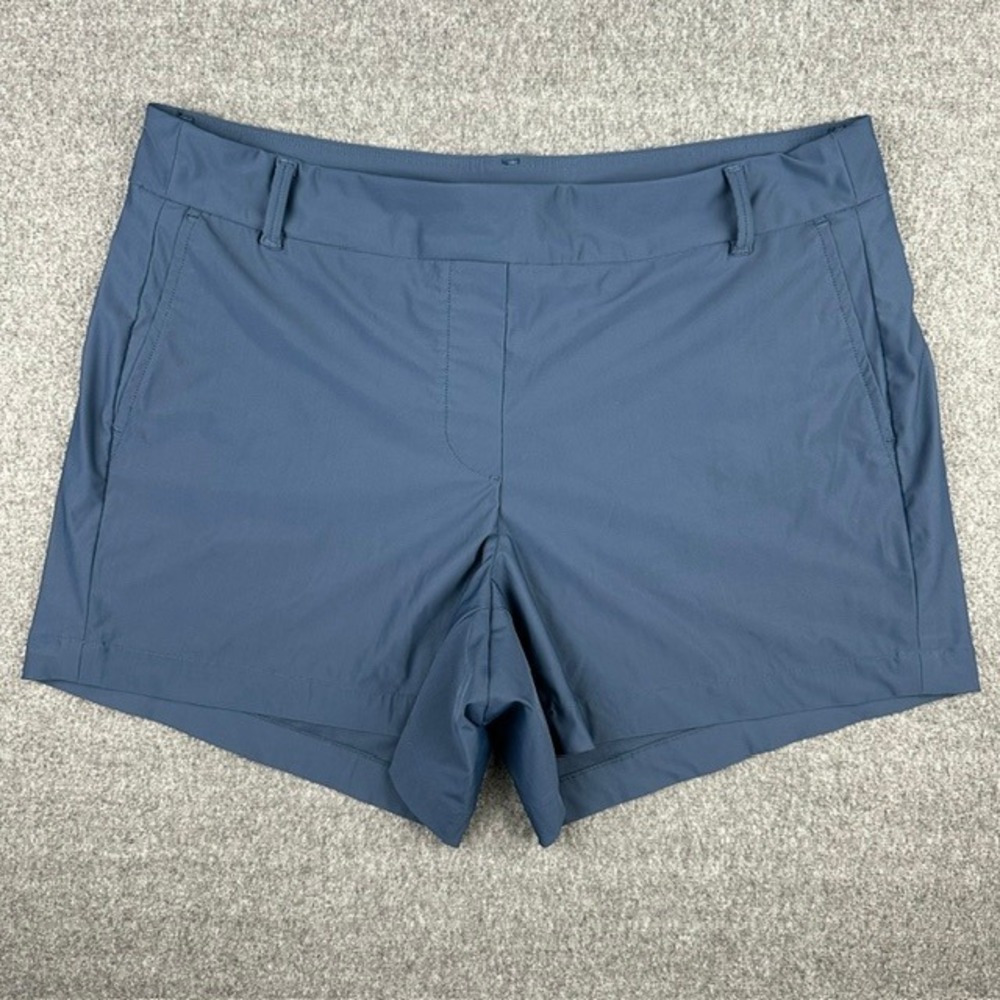 Spanx Sunshine Solutions Navy Blue Stretch Pull On Golf Shorts Womens UPF 50 L